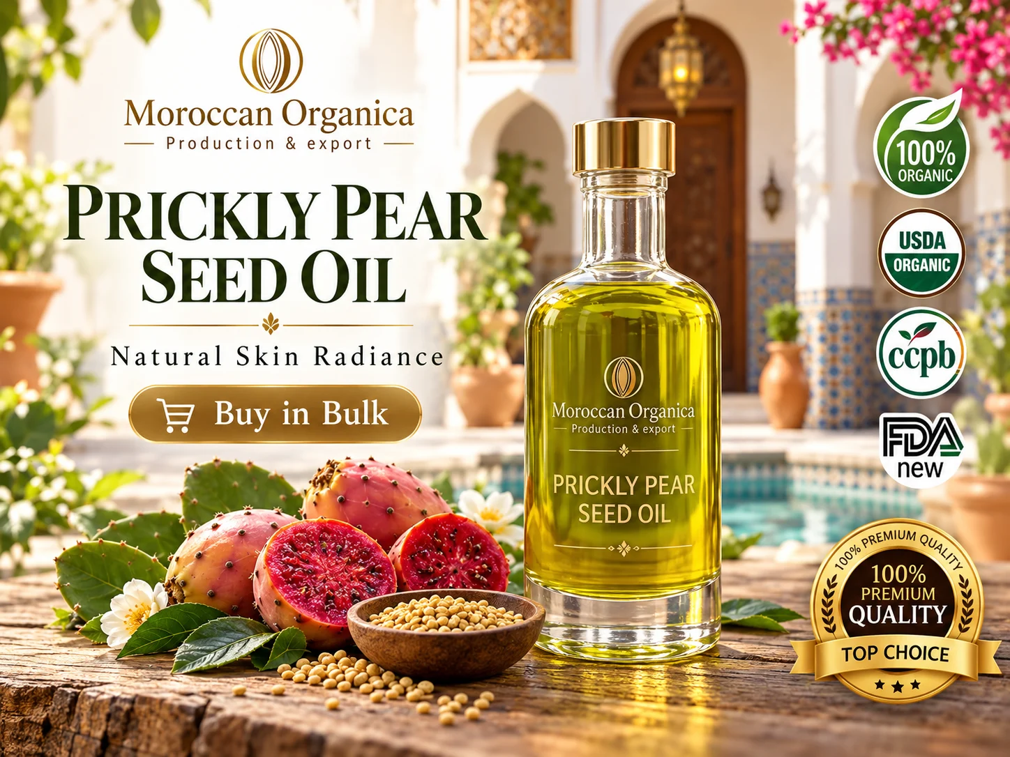 Organic Prickly Pear Seeds Oil -Morocco