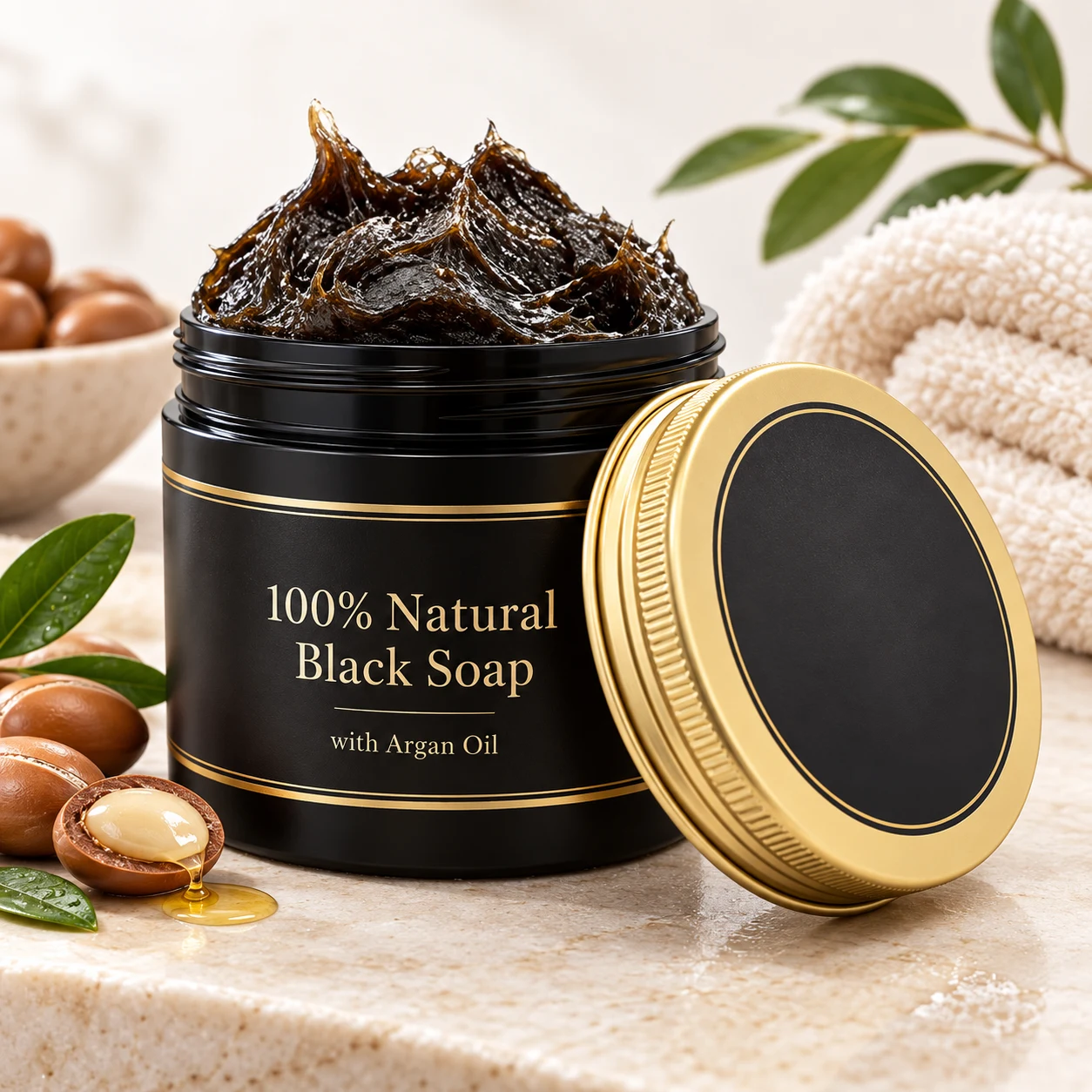 Savon noir 100 % naturel à l’argan