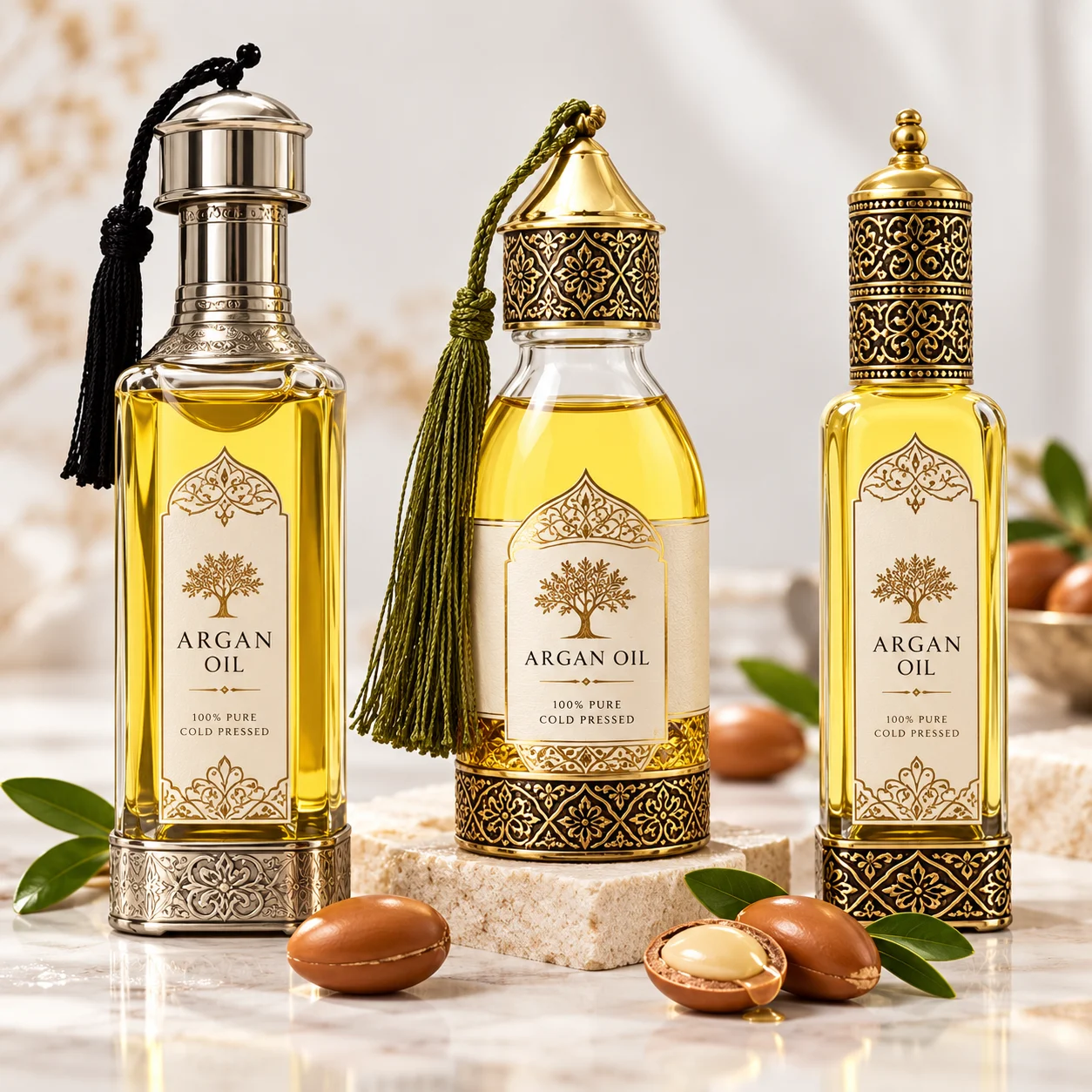 Flacons en verre et compte-gouttes pour emballage cosmétique marque blanche